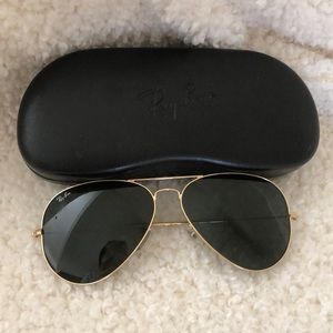 Authentic Ray ban black Aviator Sunglasses
